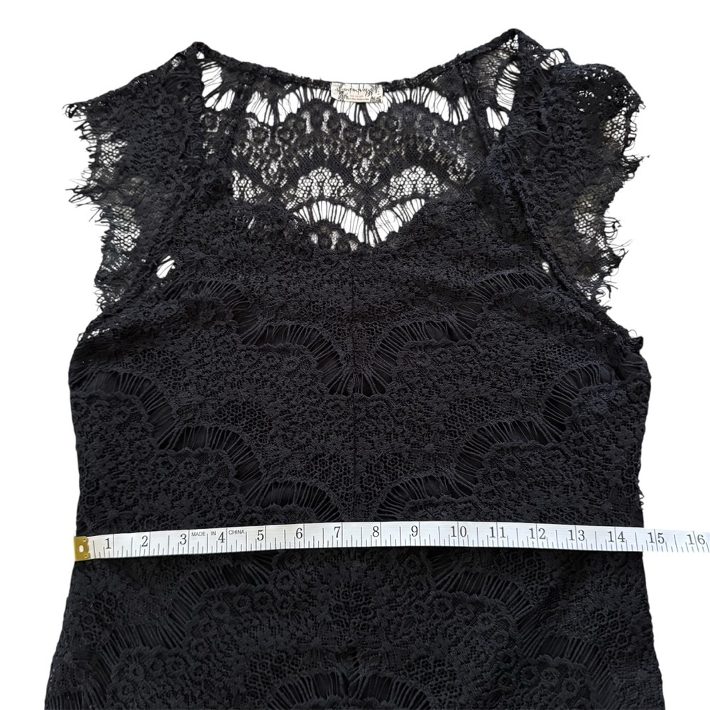 Intimately Free People Peekaboo Lace Hi-Low Dress | Black | S - Picture 12 of 13